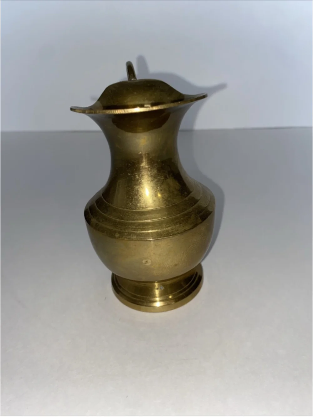 Vintage Heavy Brass Pitcher with Handle Made in India 4.5